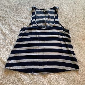Tramp navy and white striped baby doll tank top
